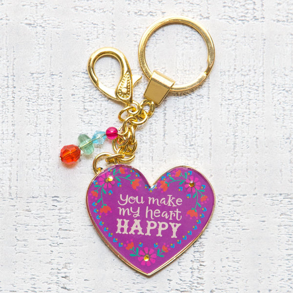 Key Chain Glitter and Gold